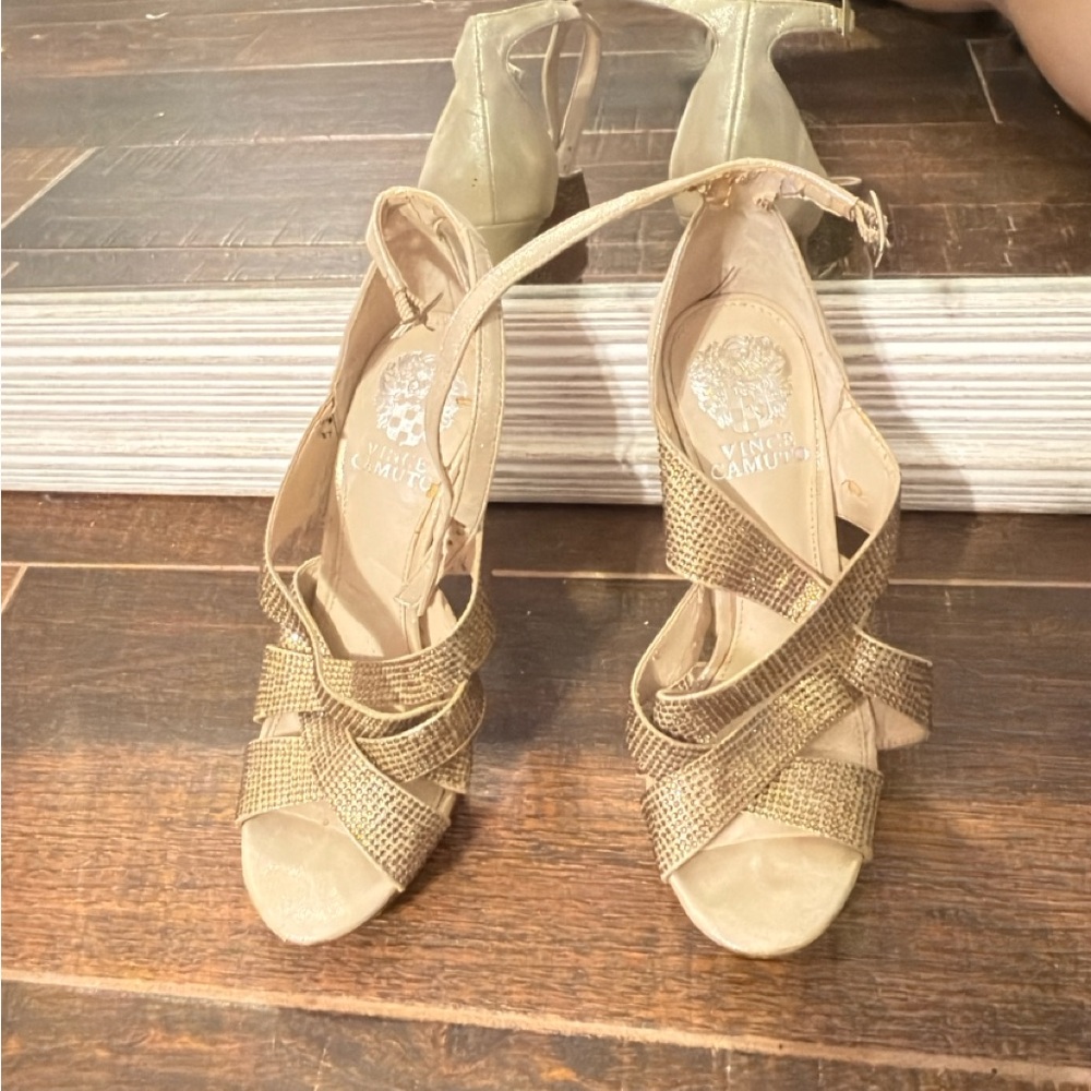 Vince Camuto Gold Strappy Women's Heels